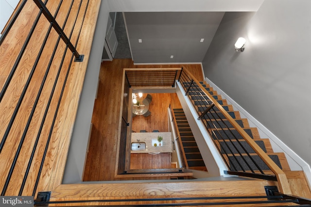1423 1st St NW Unit B, Washington, DC 20001 - staircase with baseboards