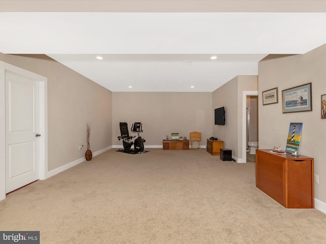 3218 Thornapple Dr, Frederick, MD 21704 - living area featuring carpet flooring, baseboards, and recessed lighting