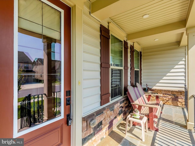 3218 Thornapple Dr, Frederick, MD 21704 - doorway to property with a porch and stone siding