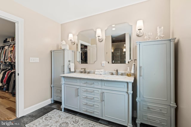 1413 Cortez Rd, Blue Bell, PA 19422 - full bath featuring double vanity, a spacious closet, and baseboards