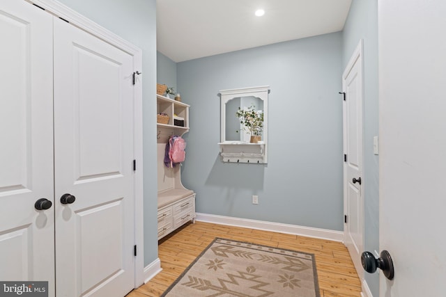 1413 Cortez Rd, Blue Bell, PA 19422 - mudroom featuring light wood-type flooring, baseboards, and recessed lighting