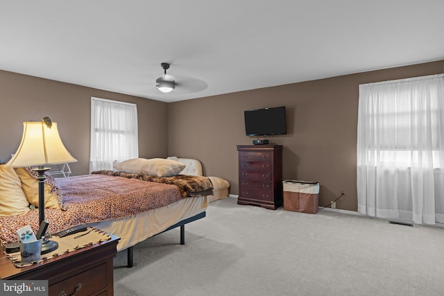 3618 Creamery Rd, Bensalem, PA 19020 - bedroom with light carpet, a ceiling fan, and baseboards