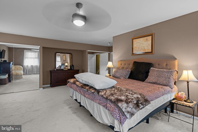 3618 Creamery Rd, Bensalem, PA 19020 - carpeted bedroom with baseboards, a ceiling fan, and a closet