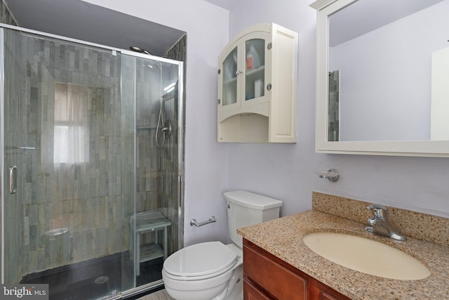 3618 Creamery Rd, Bensalem, PA 19020 - bathroom with toilet, vanity, and a stall shower