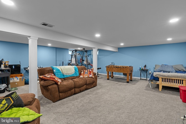 3618 Creamery Rd, Bensalem, PA 19020 - carpeted living room featuring recessed lighting and baseboards