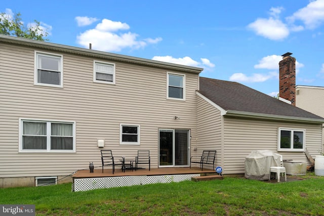 3618 Creamery Rd, Bensalem, PA 19020 - rear view of house featuring a deck and a yard