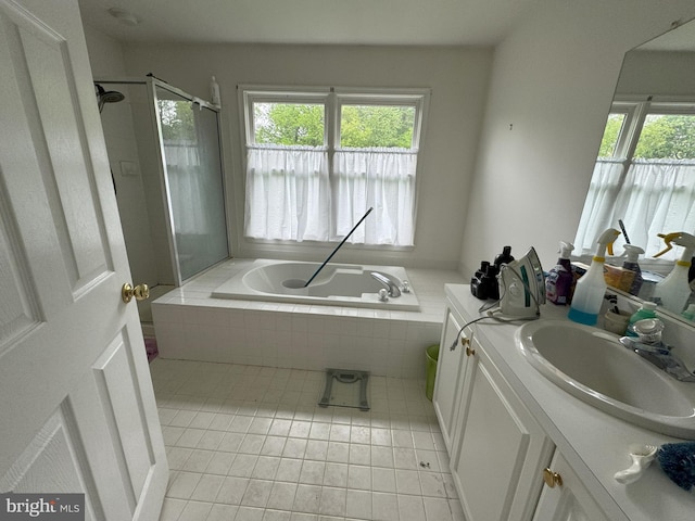 801 Irenic Ct, Norristown, PA 19403 - full bathroom featuring tile patterned flooring, vanity, a stall shower, and a bath