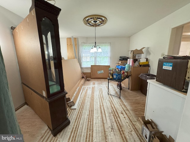 801 Irenic Ct, Norristown, PA 19403 - hall featuring light wood-style floors and a chandelier