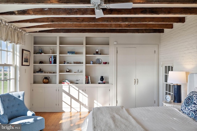 55 The Strand, New Castle, DE 19720 - bedroom with wood finished floors and beam ceiling