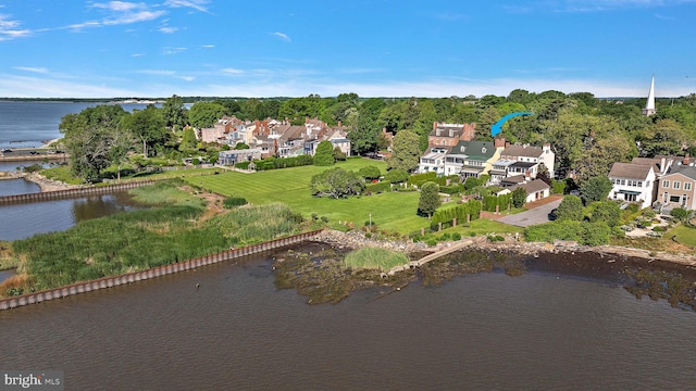 55 The Strand, New Castle, DE 19720 - aerial view of property and surrounding area with a large body of water and nearby suburban area
