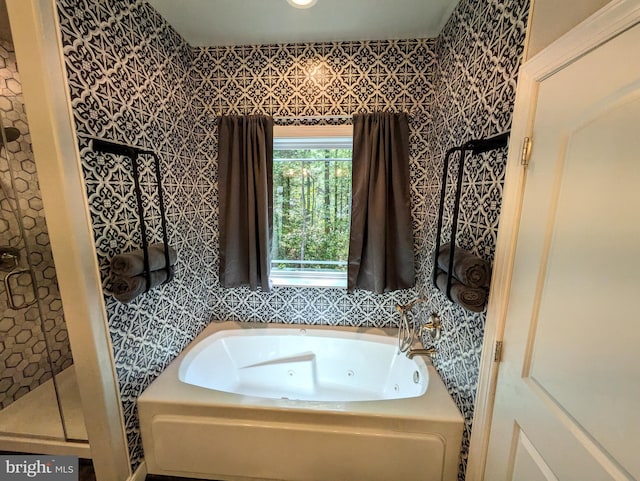 130 Corktree Rd, Kunkletown, PA 18058 - full bathroom featuring a tub with jets and tiled shower