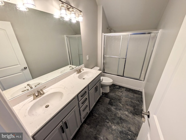 130 Corktree Rd, Kunkletown, PA 18058 - full bath with toilet, double vanity, and enclosed tub / shower combo