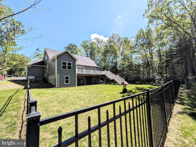 130 Corktree Rd, Kunkletown, PA 18058 - back of property with stairs and a wooden deck