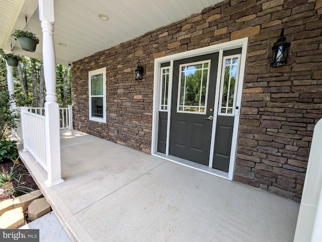 130 Corktree Rd, Kunkletown, PA 18058 - entrance to property featuring covered porch and stone siding