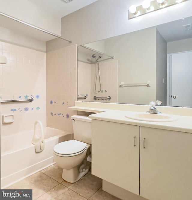 5807 Adelaide Dr, Mount Laurel, NJ 08054 - full bath featuring tile patterned floors,  shower combination, toilet, and vanity