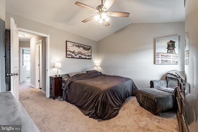 104 Overlook Dr, Hanover, PA 17331 - carpeted bedroom with lofted ceiling, ceiling fan, and baseboards