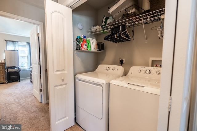 104 Overlook Dr, Hanover, PA 17331 - washroom with light carpet and independent washer and dryer