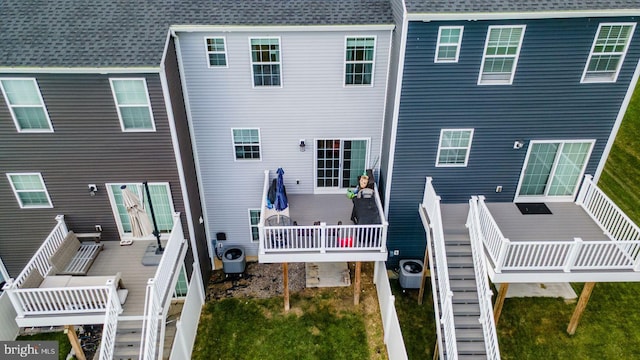 104 Overlook Dr, Hanover, PA 17331 - rear view of property featuring a shingled roof and central AC