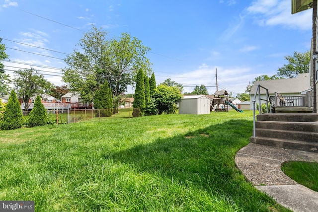view of yard featuring a playground