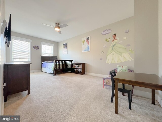 18030 Stump St, Dumfries, VA 22026 - carpeted bedroom with baseboards and a ceiling fan