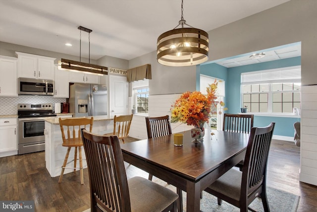 31 Holstein Dr, Hanover, PA 17331 - dining room with dark wood-type flooring, a chandelier, baseboards, and recessed lighting