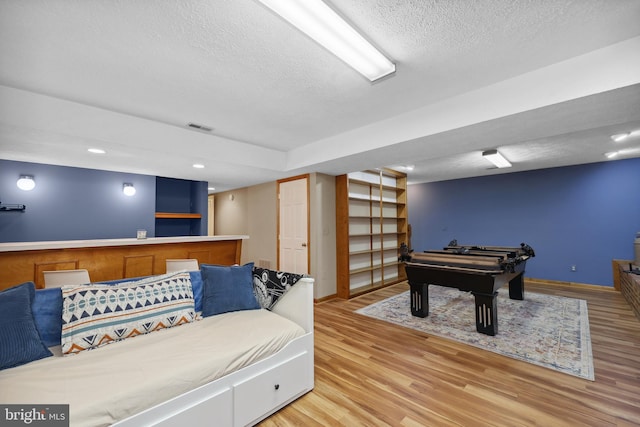 3 Franklin St, Stafford, VA 22556 - game room featuring a textured ceiling, wood finished floors, baseboards, recessed lighting, and billiards