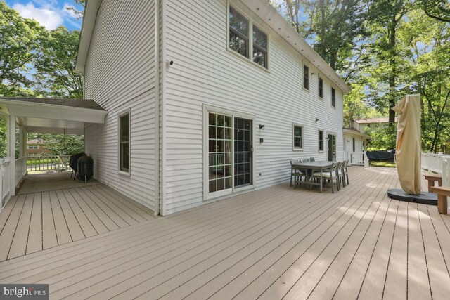 3 Franklin St, Stafford, VA 22556 - wooden terrace with outdoor dining area and area for grilling