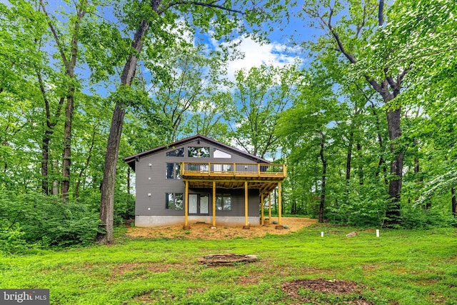 14854 Trout School Rd, Felton, PA 17322 - back of house featuring a deck and a lawn