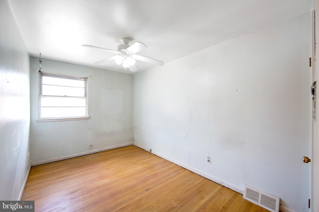 4021 Balwynne Park Rd, Philadelphia, PA 19131 - empty room featuring a ceiling fan, wood finished floors, and baseboards