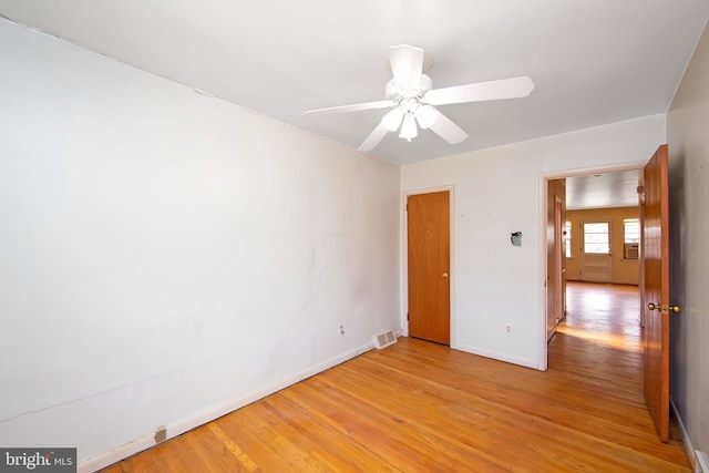 4021 Balwynne Park Rd, Philadelphia, PA 19131 - empty room with light wood-style floors, baseboards, and a ceiling fan