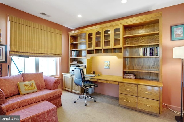 440 Belmont Bay Dr Unit 406, Woodbridge, VA 22191 - home office with built in study area, light carpet, and recessed lighting