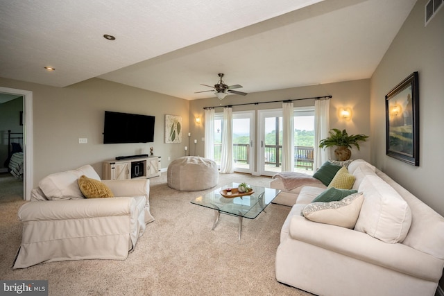 311 Summit Woods Dr, Mc Henry, MD 21541 - living room with carpet, ceiling fan, and recessed lighting