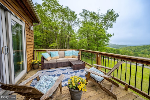 311 Summit Woods Dr, Mc Henry, MD 21541 - wooden deck featuring an outdoor living space