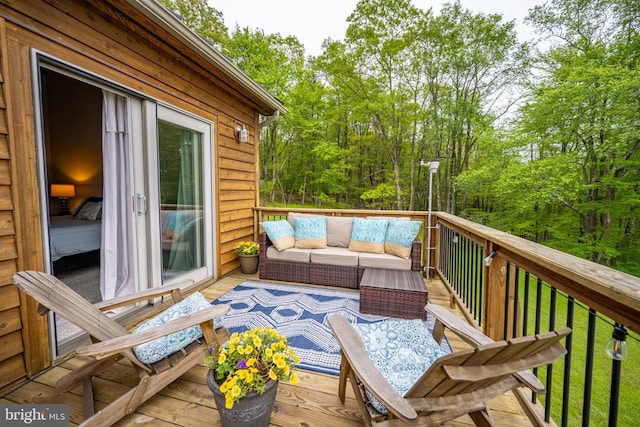 311 Summit Woods Dr, Mc Henry, MD 21541 - wooden deck featuring an outdoor hangout area