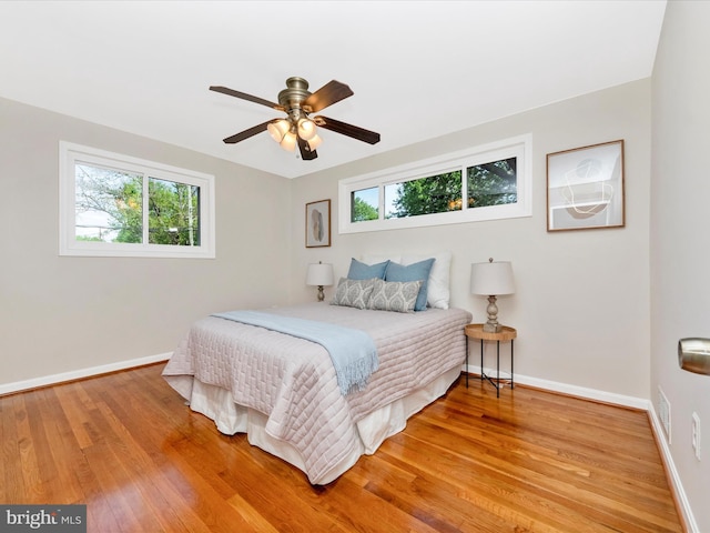 2820 Harris Ave, Silver Spring, MD 20902 - bedroom with baseboards, wood finished floors, and ceiling fan