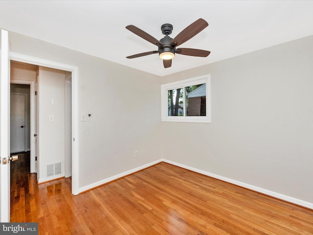 2820 Harris Ave, Silver Spring, MD 20902 - spare room featuring baseboards, light wood-type flooring, and ceiling fan