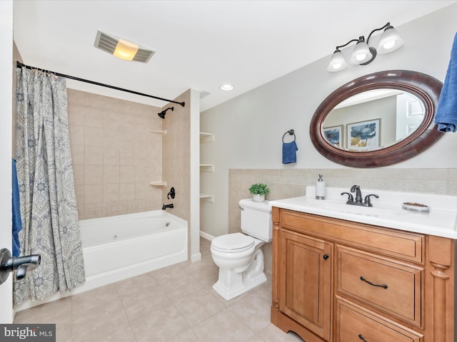 2820 Harris Ave, Silver Spring, MD 20902 - bathroom with tile patterned floors, toilet, shower / bath combo, and vanity