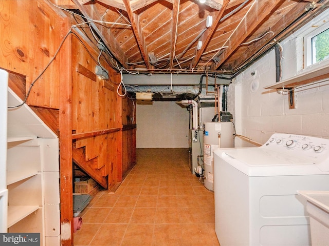 2820 Harris Ave, Silver Spring, MD 20902 - basement with washer / dryer, gas water heater, and a sink