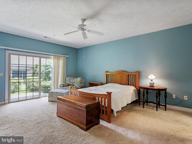12953 Little Hayden Cir, Hagerstown, MD 21742 - bedroom featuring carpet, access to outside, baseboards, and ceiling fan