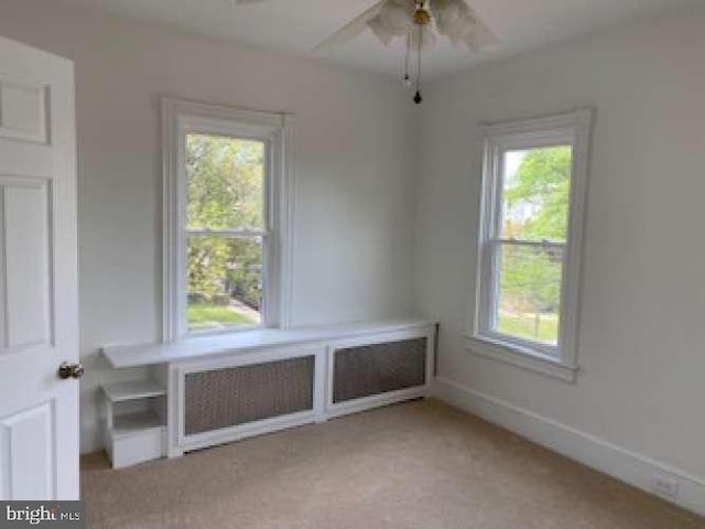 70 Chestnut St, Mohnton, PA 19540 - empty room with a ceiling fan, light colored carpet, and baseboards