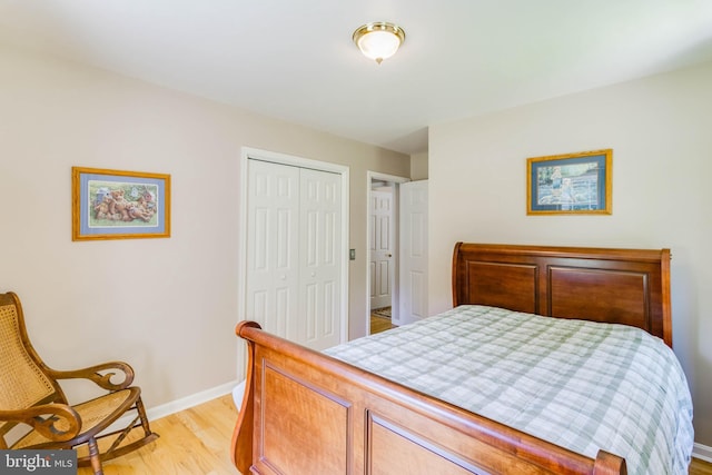 14323 Shiloh Church Rd, Laurel, DE 19956 - bedroom featuring baseboards, light wood-style floors, and a closet