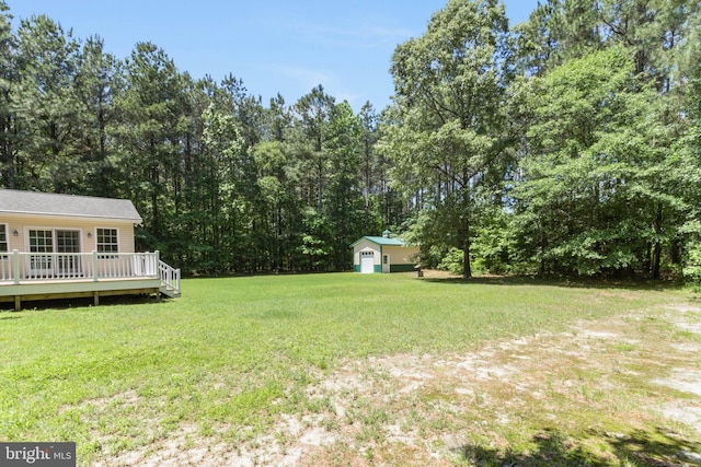 14323 Shiloh Church Rd, Laurel, DE 19956 - view of grassy yard featuring a wooden deck