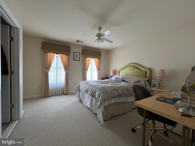 4718 Village Dr, Fairfax, VA 22030 - bedroom featuring a desk, carpet flooring, baseboards, and ceiling fan