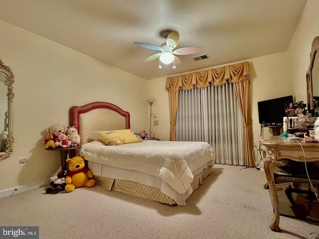 4718 Village Dr, Fairfax, VA 22030 - bedroom with carpet floors, ceiling fan, and baseboards
