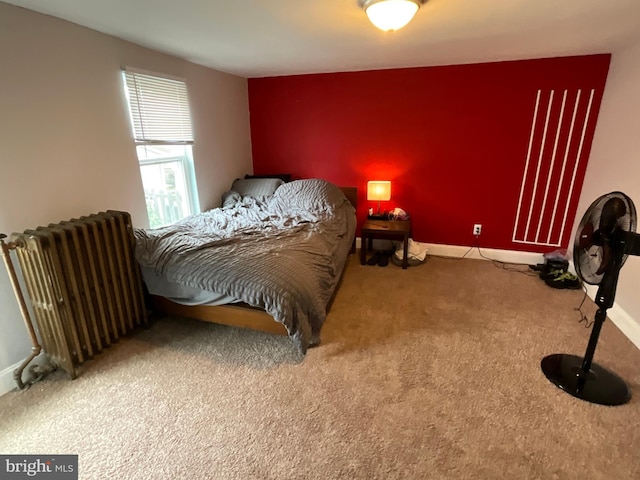 12808 New Row Rd, Mount Savage, MD 21545 - bedroom featuring radiator, carpet flooring, and baseboards