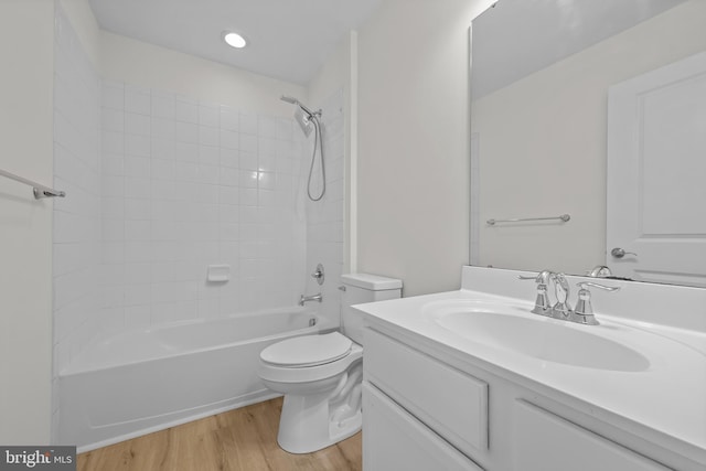 146 Bobbys Branch Rd Unit 71, Millsboro, DE 19966 - full bath with wood finished floors, toilet, bathing tub / shower combination, and vanity