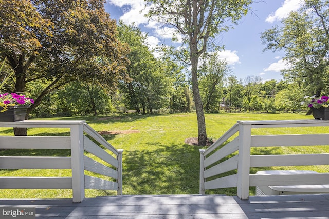 3048 Aquetong Rd, New Hope, PA 18938 - view of green lawn with a deck