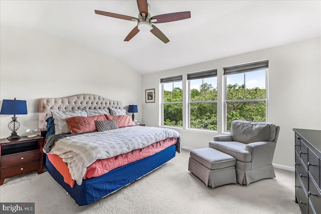 304 Redbud Ln, Kennett Square, PA 19348 - bedroom with lofted ceiling, light carpet, a ceiling fan, and baseboards
