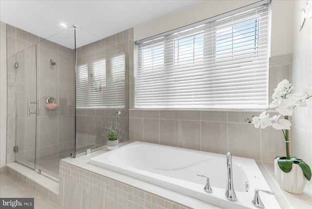304 Redbud Ln, Kennett Square, PA 19348 - full bathroom with a stall shower, a bath, and tile patterned flooring