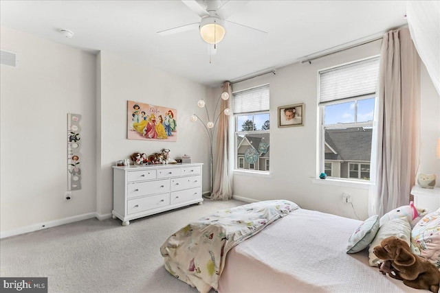 304 Redbud Ln, Kennett Square, PA 19348 - bedroom with light colored carpet, baseboards, and a ceiling fan